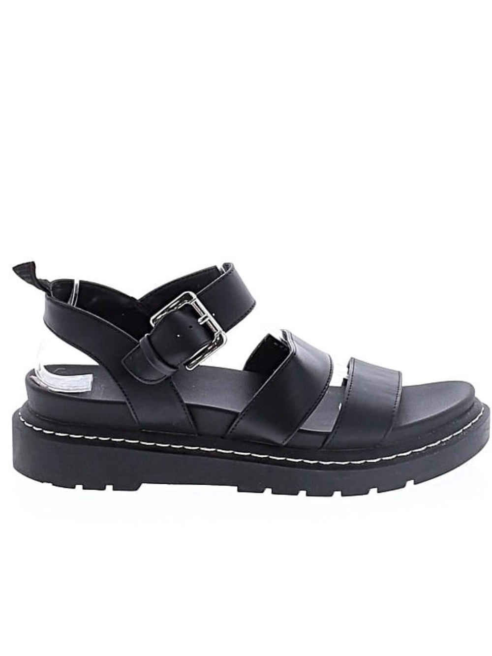 Women's Black Platform Sandal with Buckle